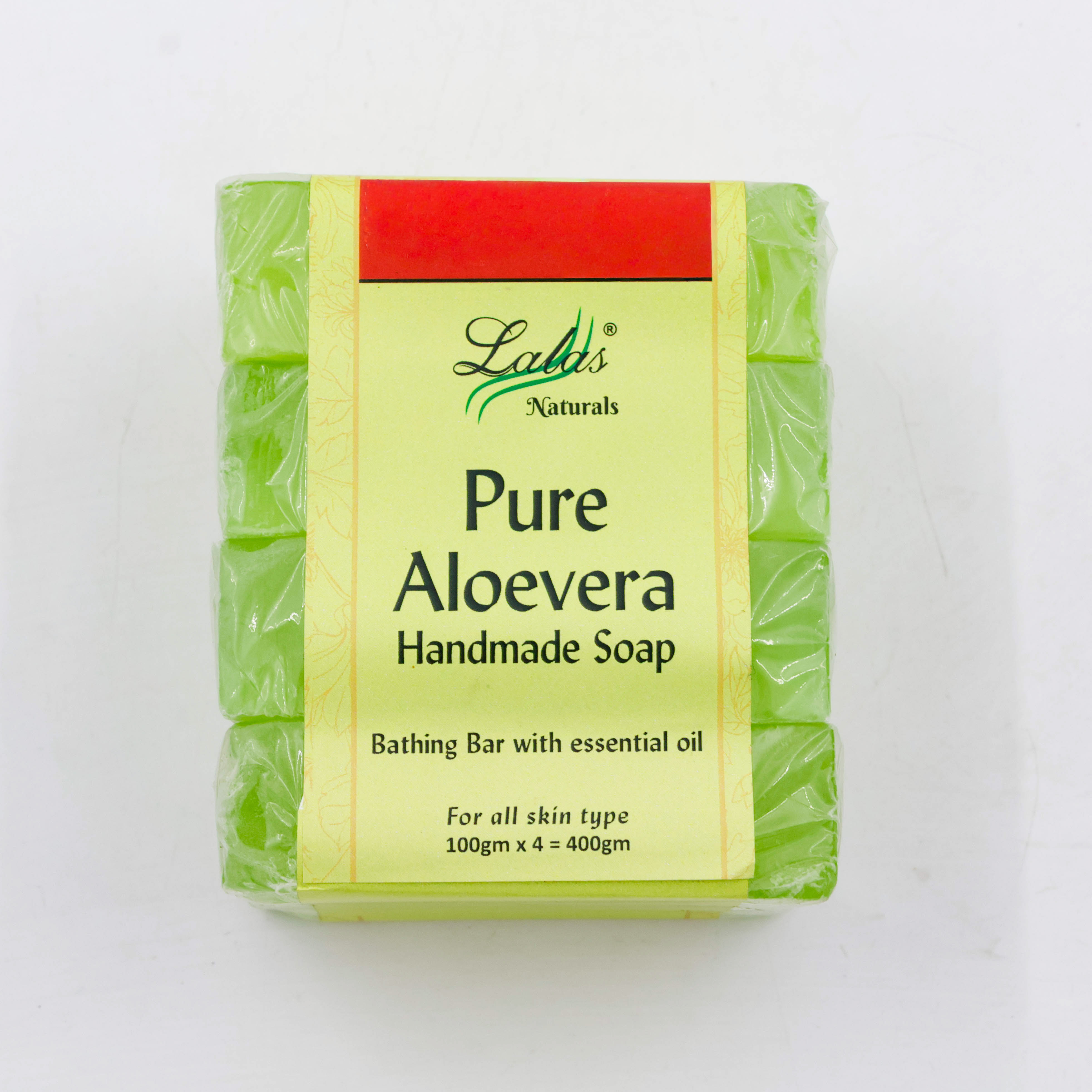 Lalas Soap Handmade Pure Aloe Vera 4PC 400 g
